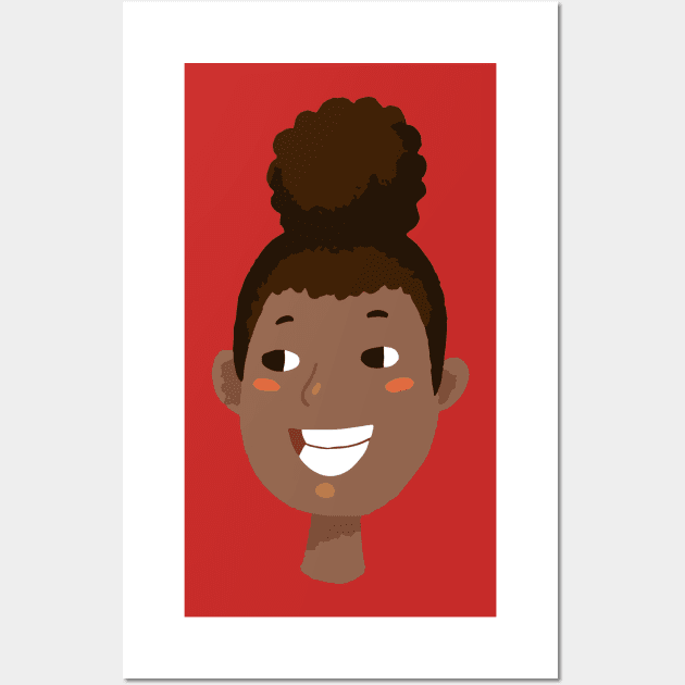 Cute black girl avatar Wall Art by JunkyDotCom